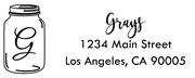 Mason Jar Letter G Monogram Stamp Sample